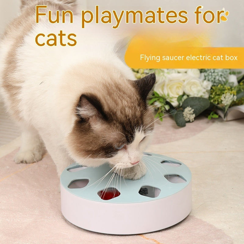 Interactive UFO Rotating Feather Cat Toy