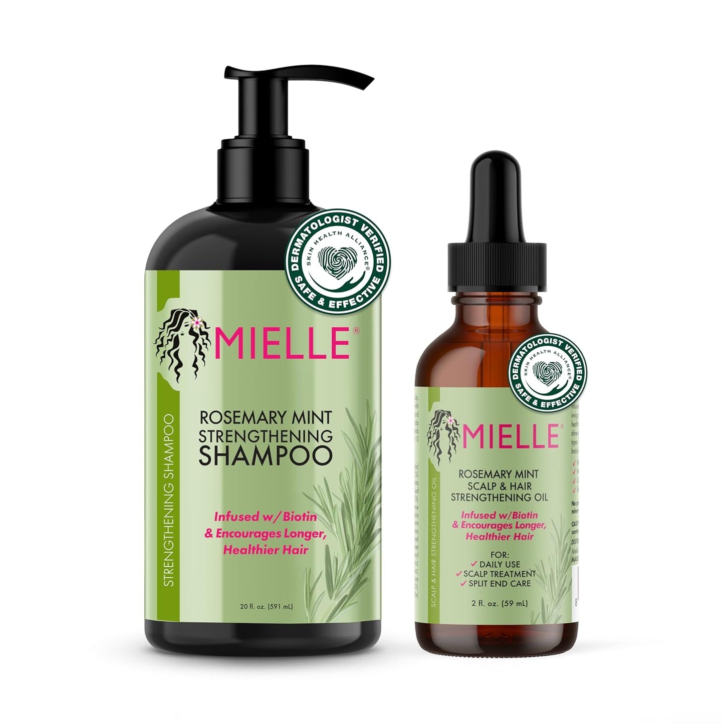 Rosemary Mint Strength & Growth Duo – Energizing Shampoo + Hair Oil for Stronger, Fuller Hair