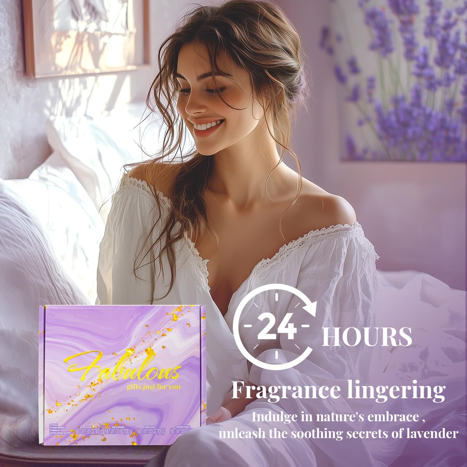 Purple Spa Gift Basket for Women – Relaxing Lavender Self-Care Set