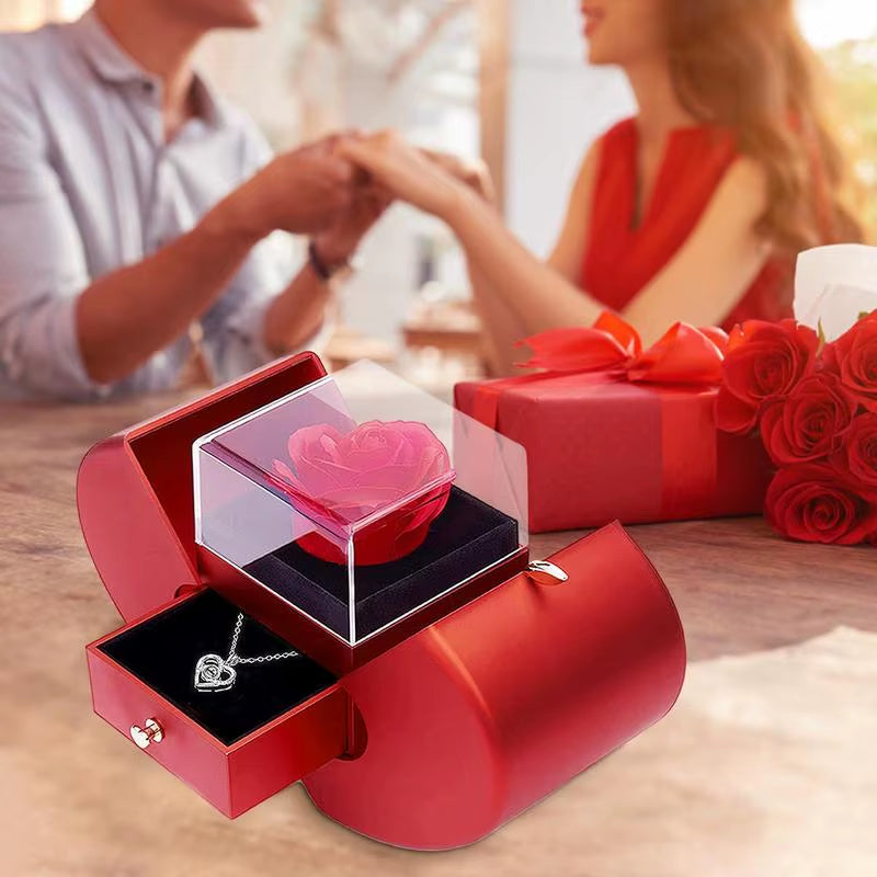Forever Rose Eternal Flower Jewelry Box – Perfect Gift for Valentine’s & Birthdays