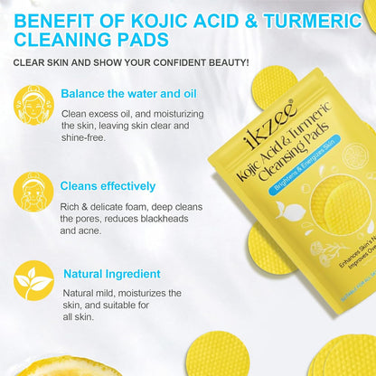 60 Turmeric Kojic Acid Pads – Exfoliating & Brightening