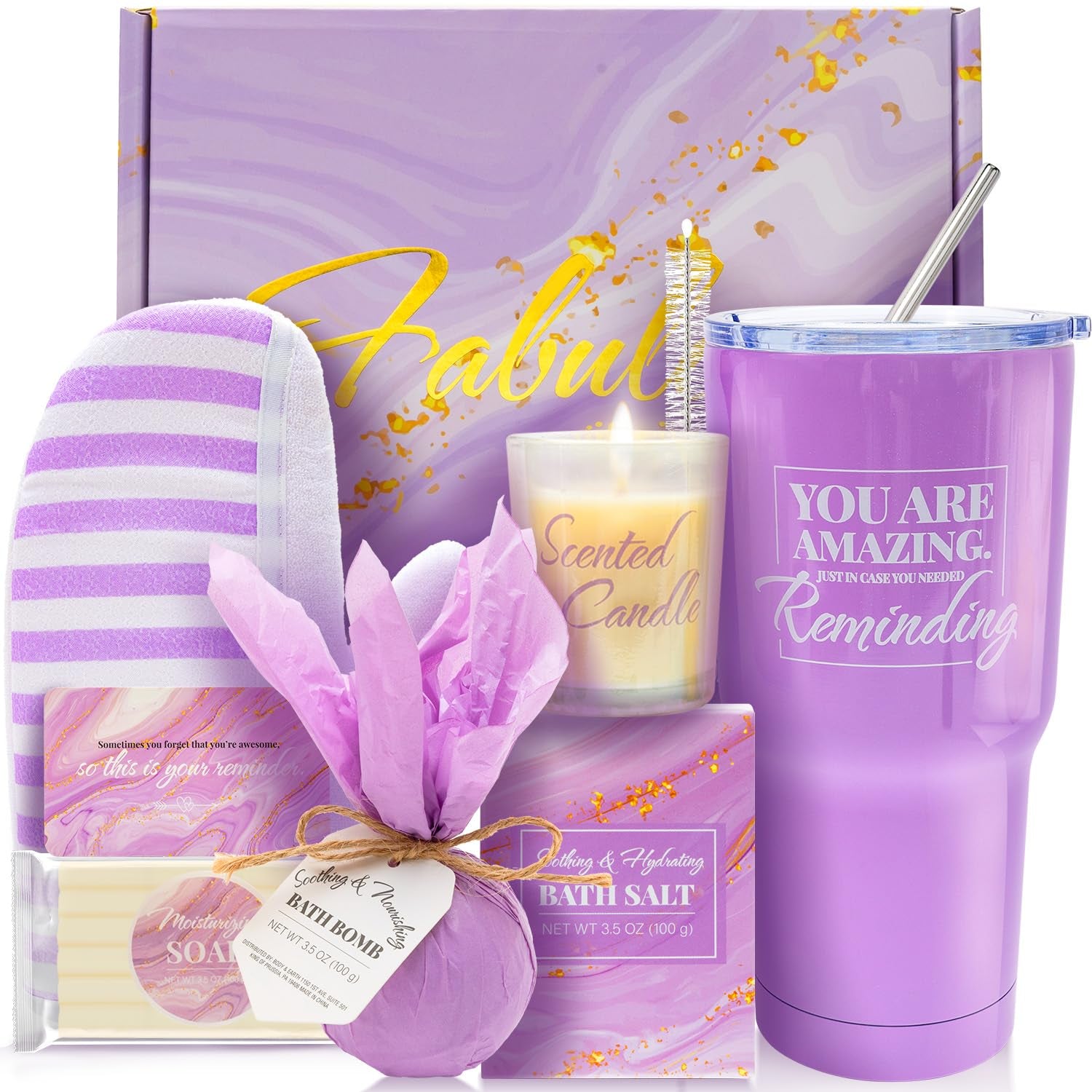 Purple Spa Gift Basket for Women – Relaxing Lavender Self-Care Set