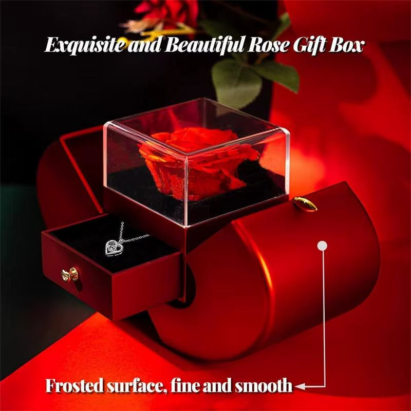 Forever Rose Eternal Flower Jewelry Box – Perfect Gift for Valentine’s & Birthdays