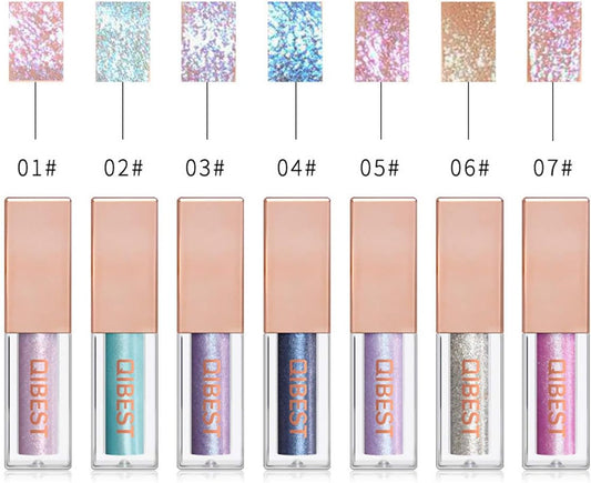 Diamond Glow Liquid Eyeshadow Set – 7 Colors Glitter