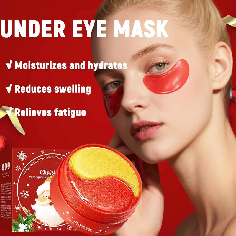 2-Pack Christmas Collagen Eye Masks – Hydrating Under-Eye Patches for Puffiness, Dark Circles & Fine Lines | Holiday Stocking Stuffer Gift for Women & Girls